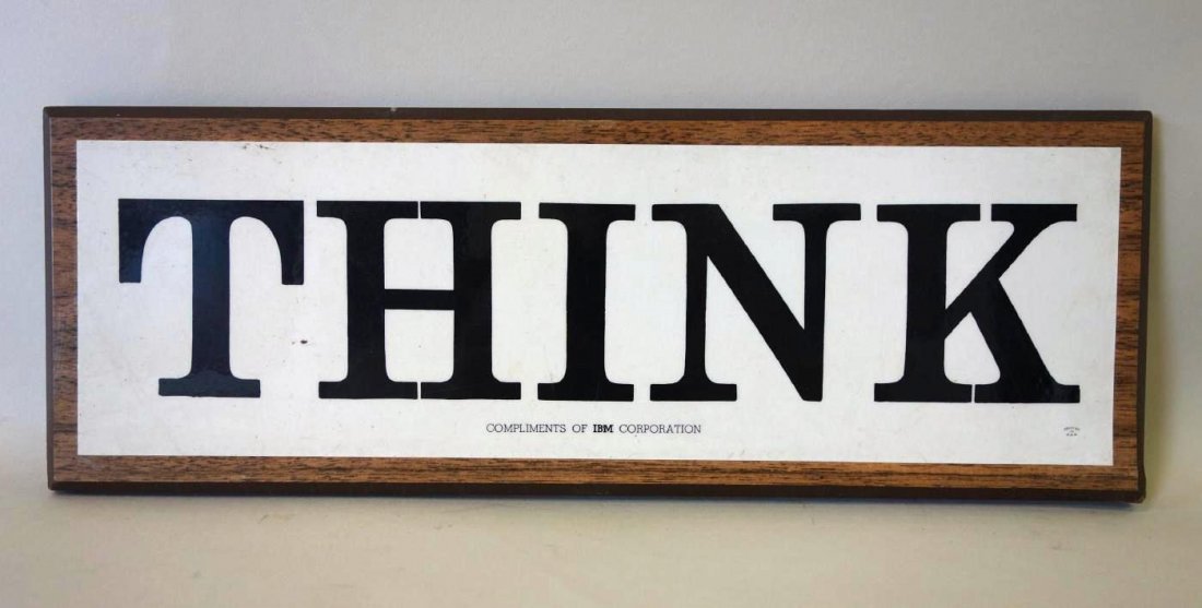 Vintage IBM Sign, THINK, IBM Corporation (1 of 2)