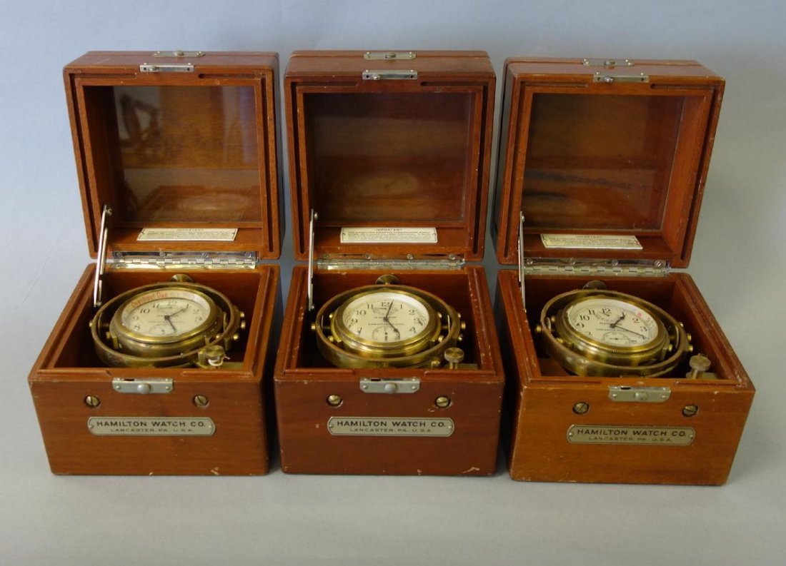 3 Hamilton Mounted Chronometer Watches & Cases (1 of 5)