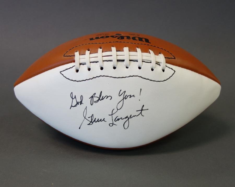 Steve Largent Autographed Football, Seahawks (1 of 2)