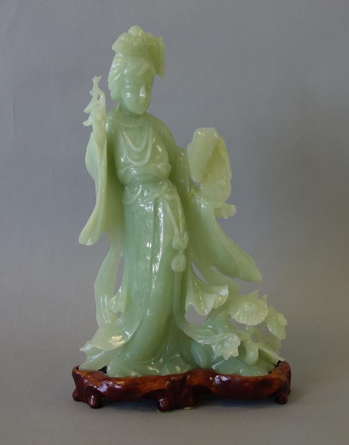 Chinese Green Jade Figure of Guanyin (1 of 2)