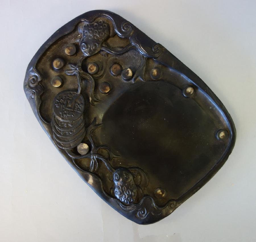 Chinese Duan Inkstone, Coins & Frogs (1 of 2)