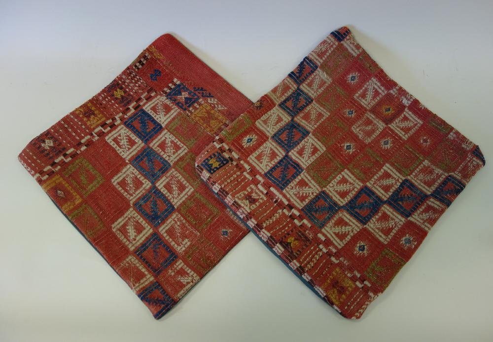 2 Turkish Hand Woven Kilim Rug Wool Pillow Shams (1 of 2)