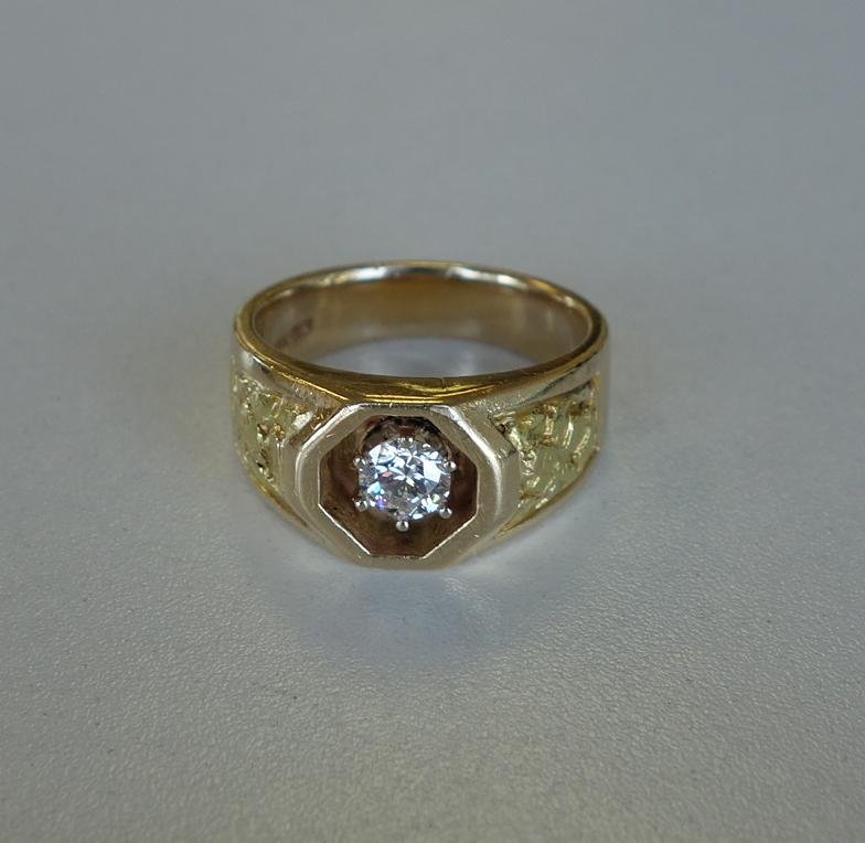 Men's Brilliant Diamond & 14K Gold Ring (1 of 2)