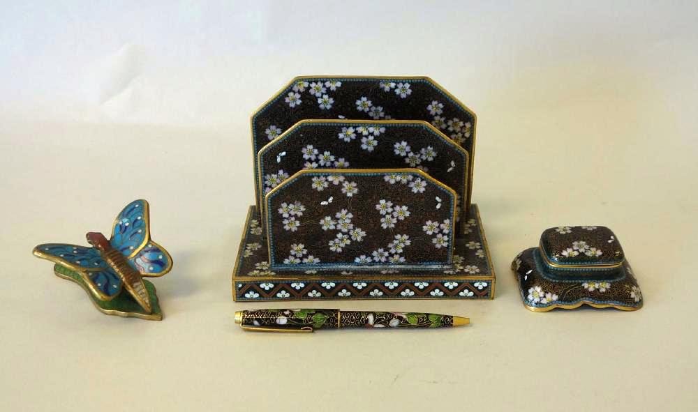 Chinese Cloisonne Enamel Desk Articles (1 of 2)