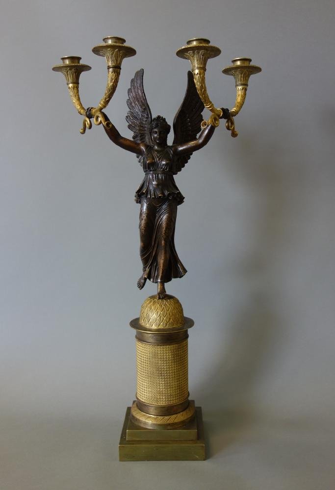 19thc Bronze & Ormolu Winged Victory Candelabra (1 of 10)