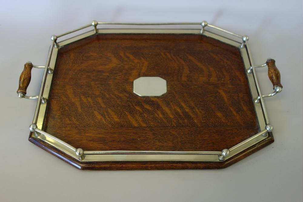 Mahogany Serving Tray with Gallery (1 of 1)