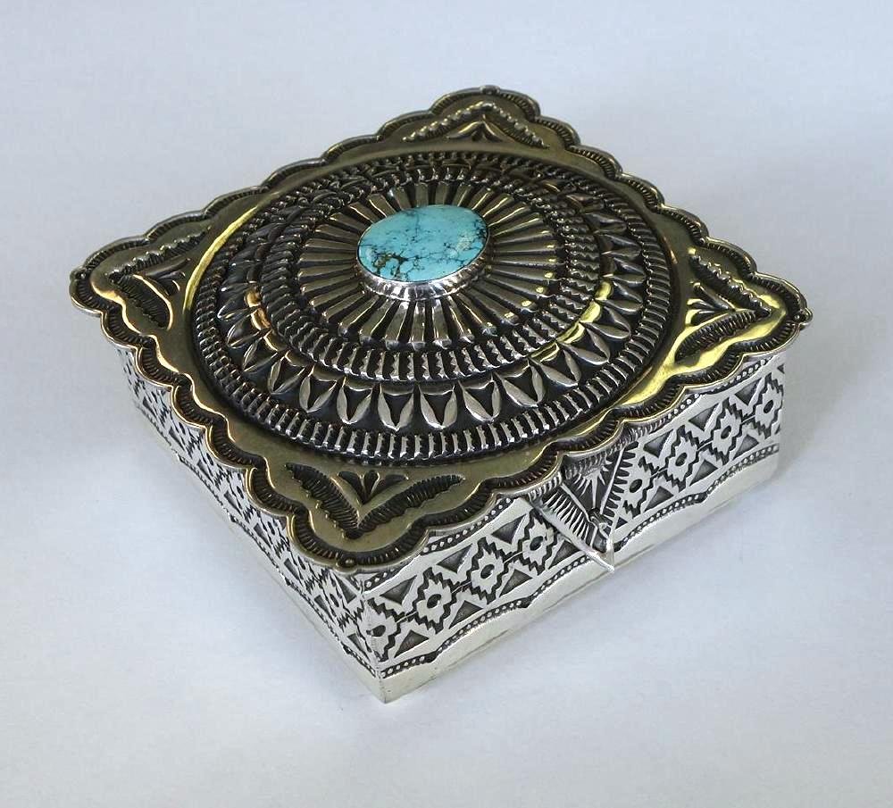 Sunshine Reeves Navajo Sterling & Turquoise Box (1 of 6)