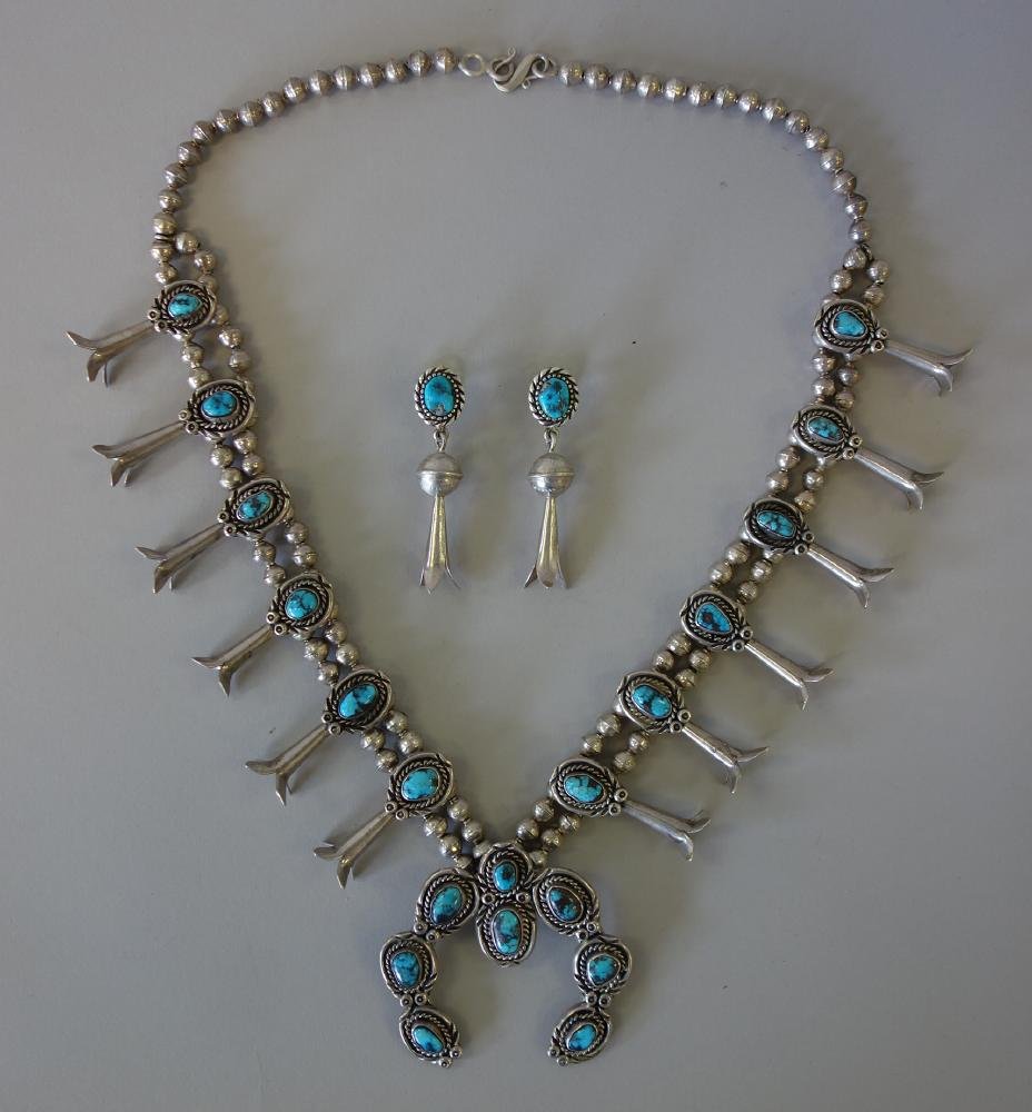 Squash Blossom Necklace & Earrings Carolyn Pollack (1 of 3)
