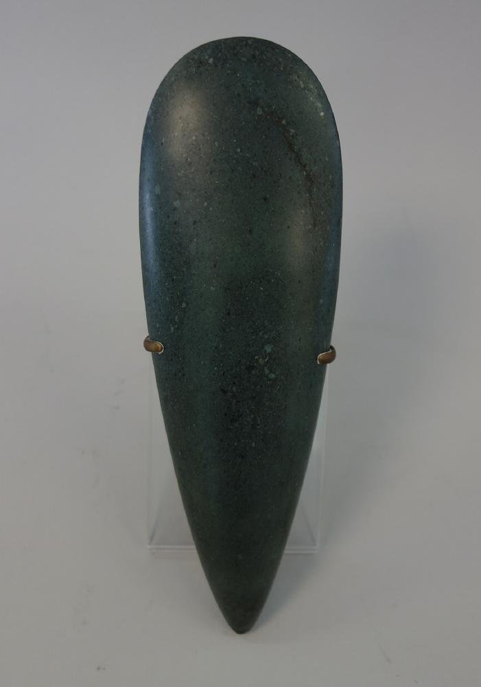 Taino Green Speckled Stone Celt, Throckmorton Arts (1 of 3)