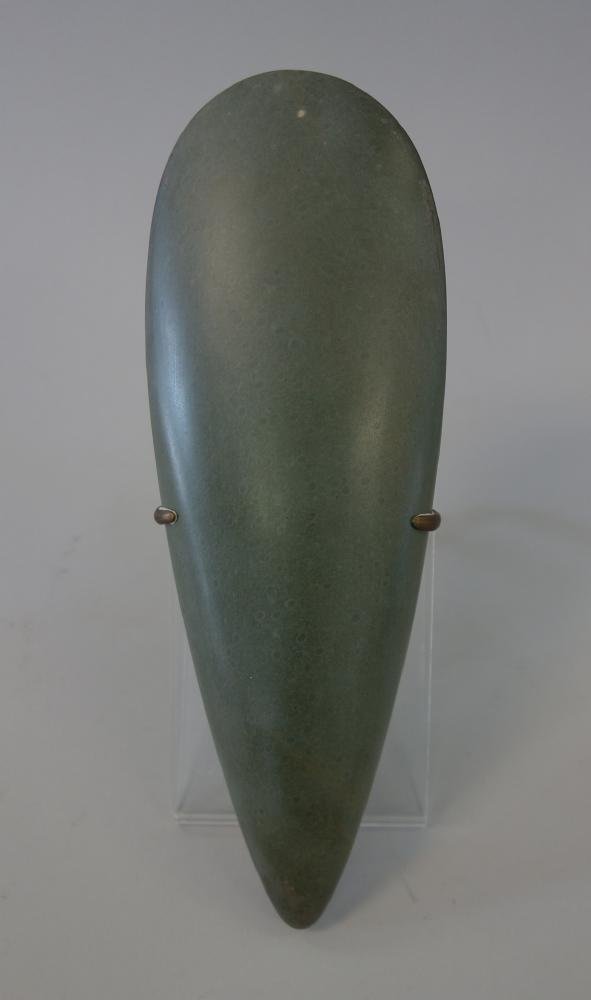 Taino Green Speckled Stone Celt, Throckmorton Arts (1 of 3)