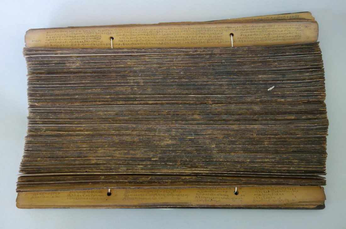 Antique Buddhist Palm Leaf Sanskrit Book (1 of 6)