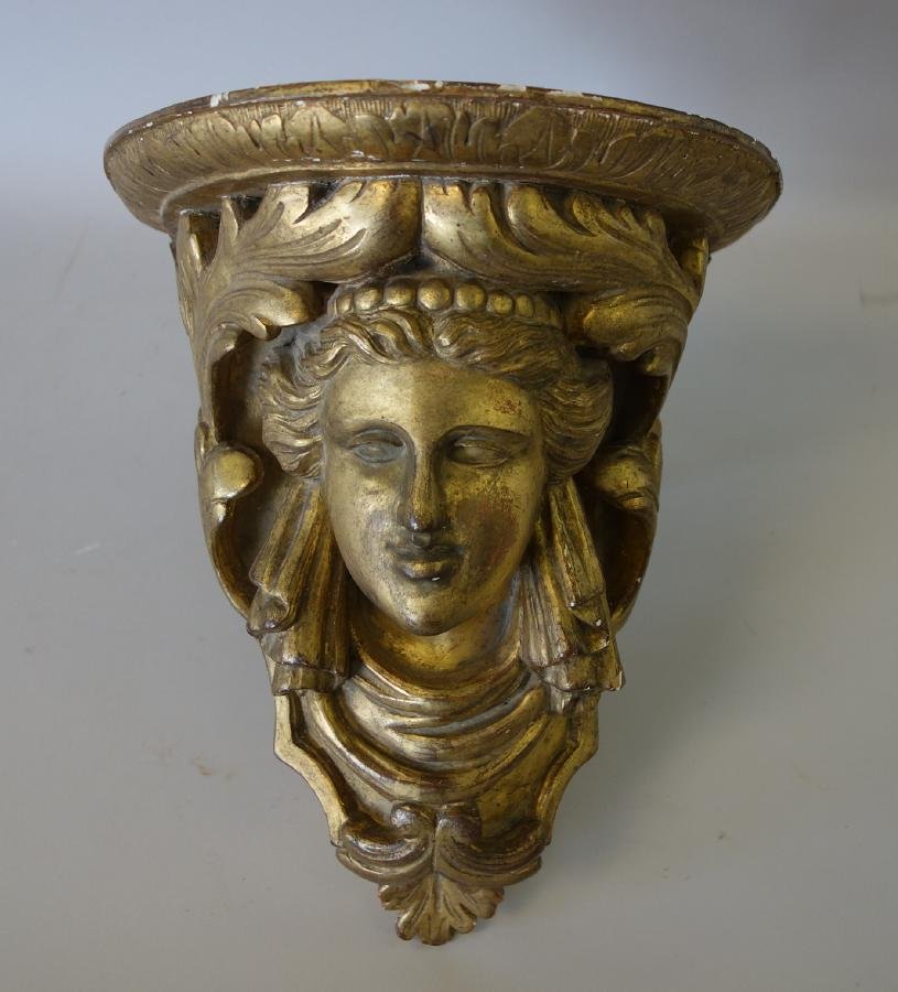 French Gilt Wood Goddess Wall Bracket Console (1 of 1)
