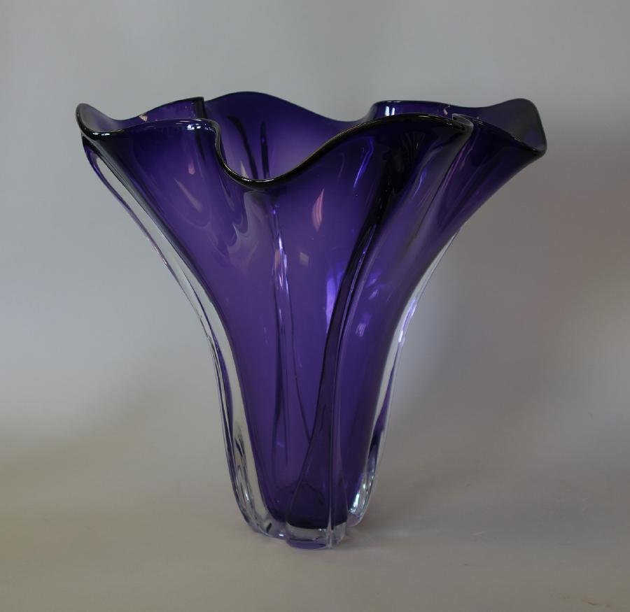 Freeform Contemporary Studio Glass Vase, Signed (1 of 2)