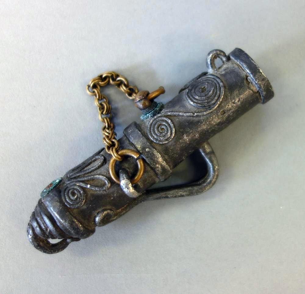 18th Miniature Silvered Bronze Signal Cannon (1 of 1)