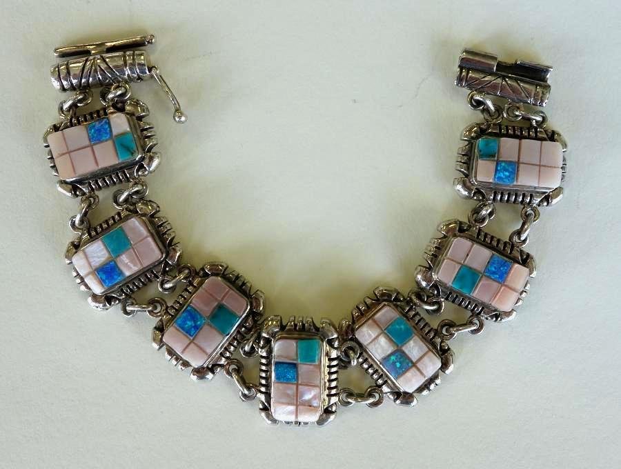 Opal, Pink Mother of Pearl & Turquoise Bracelet (1 of 3)