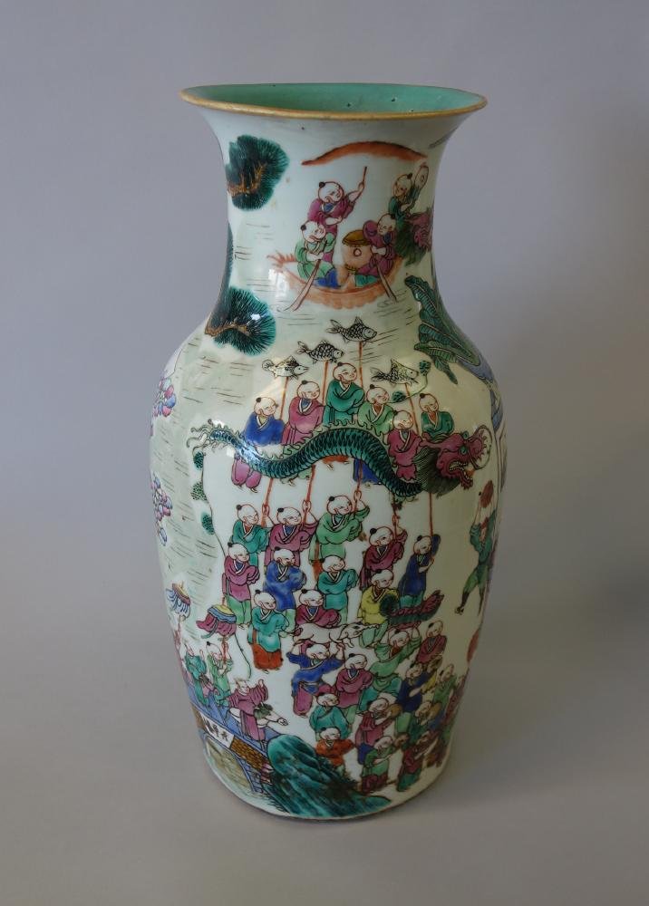 19thc Chinese 100 Boys Porcelain Vase (1 of 7)