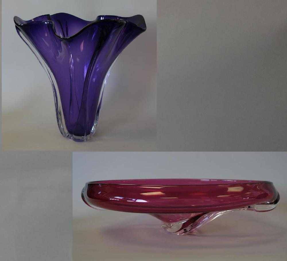 Freeform Contemporary Studio Glass Vessels, Signed (1 of 6)