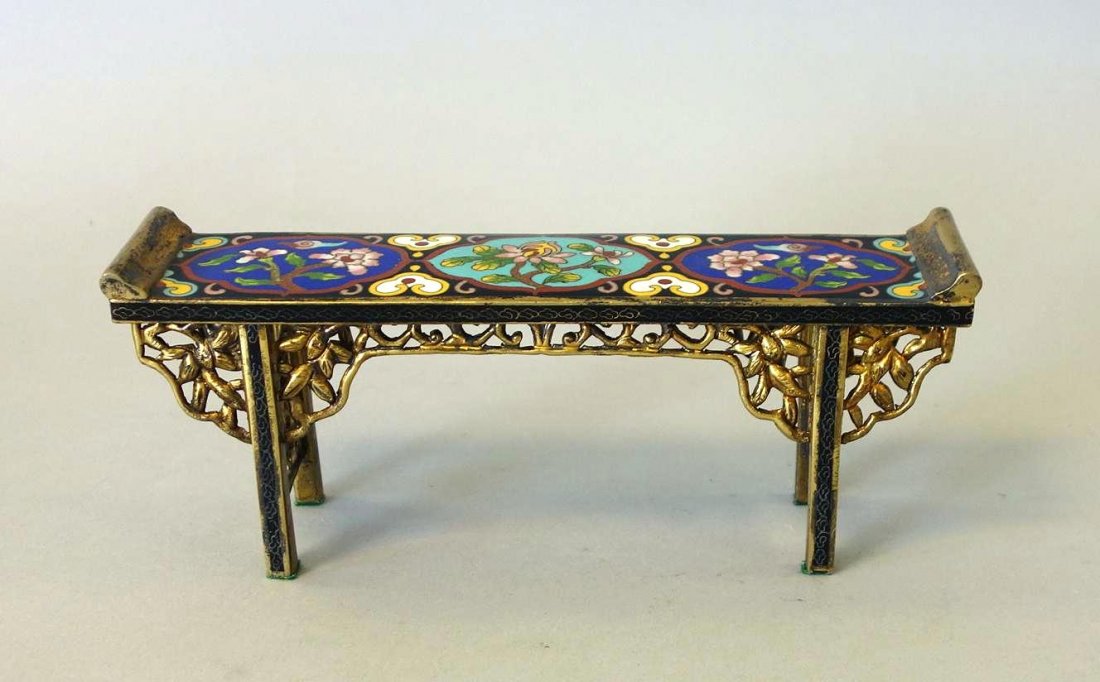 Chinese Miniature Cloisonne Enamel Altar (1 of 4)