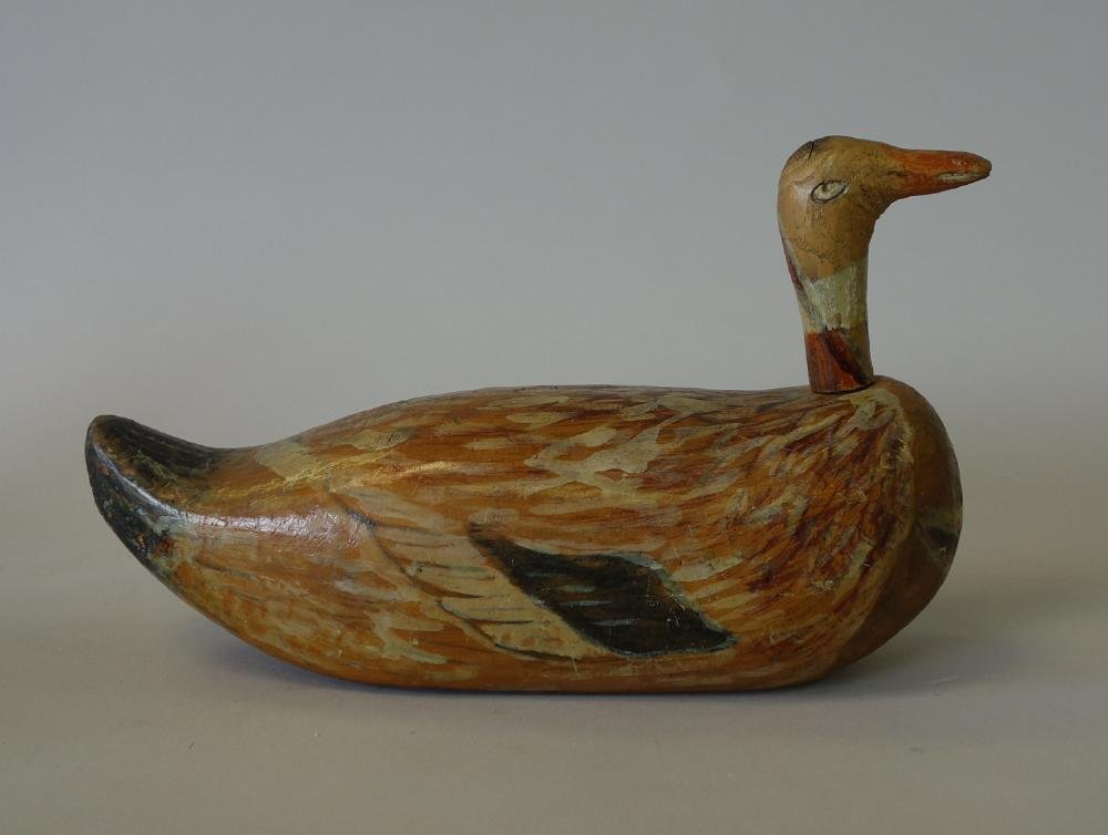 Korean Folk Art Carved & Painted Wood Wedding Duck (1 of 3)