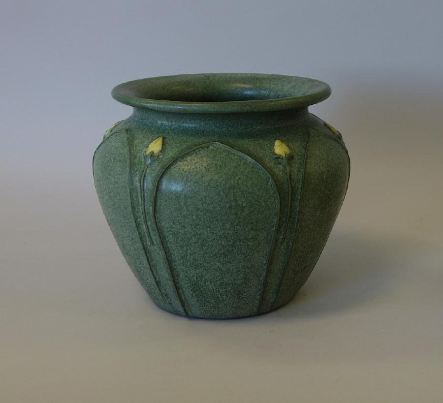 Grueby Style Green Matte Glazed Art Pottery Vessel (1 of 3)