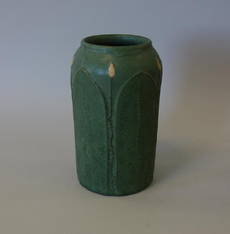Grueby Style Green Matte Glazed Art Pottery Vase (1 of 3)