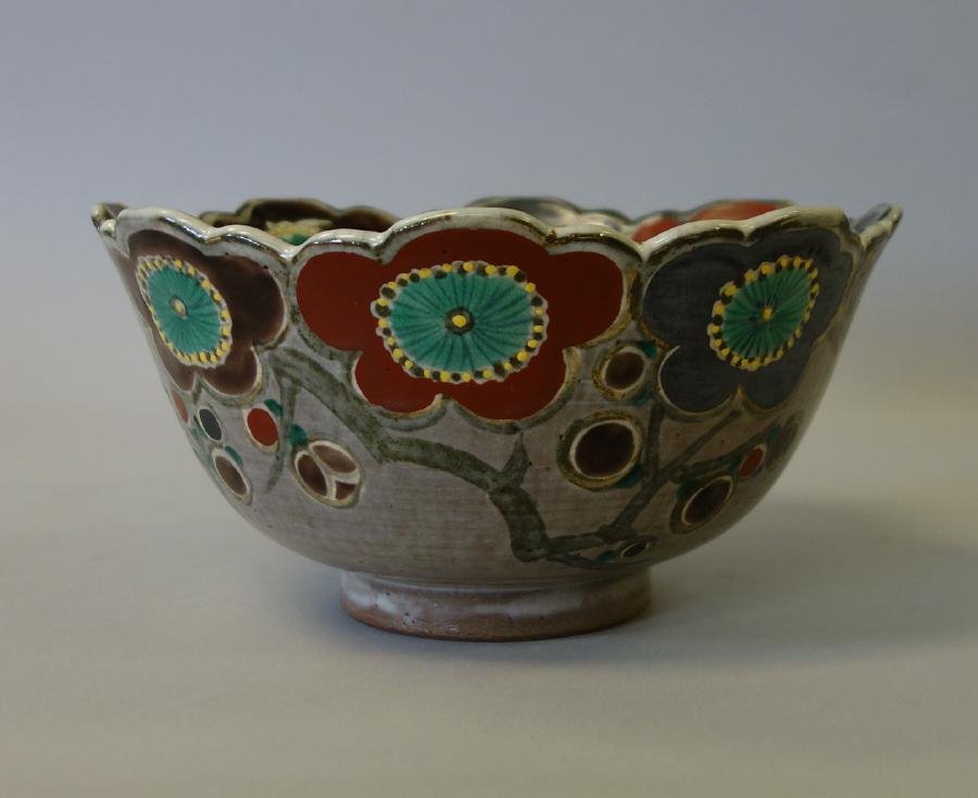 Japanese Stoneware Bowl, Ogata Kenzan, Signed (1 of 6)