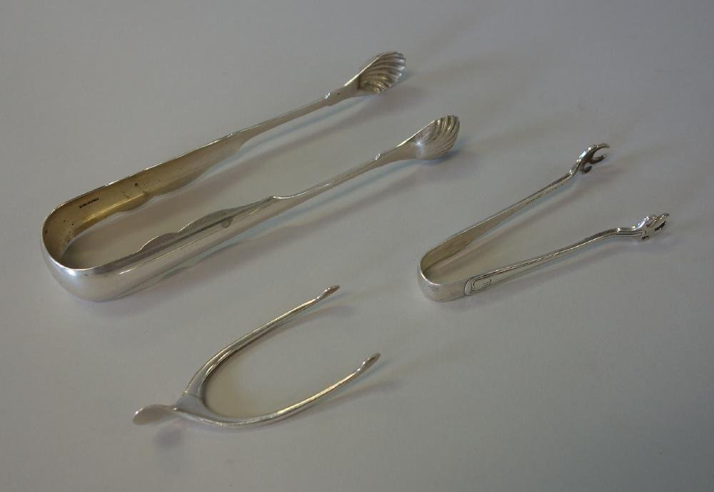 3 Pair Sterling Silver Tongs, Ice & Sugar (1 of 1)