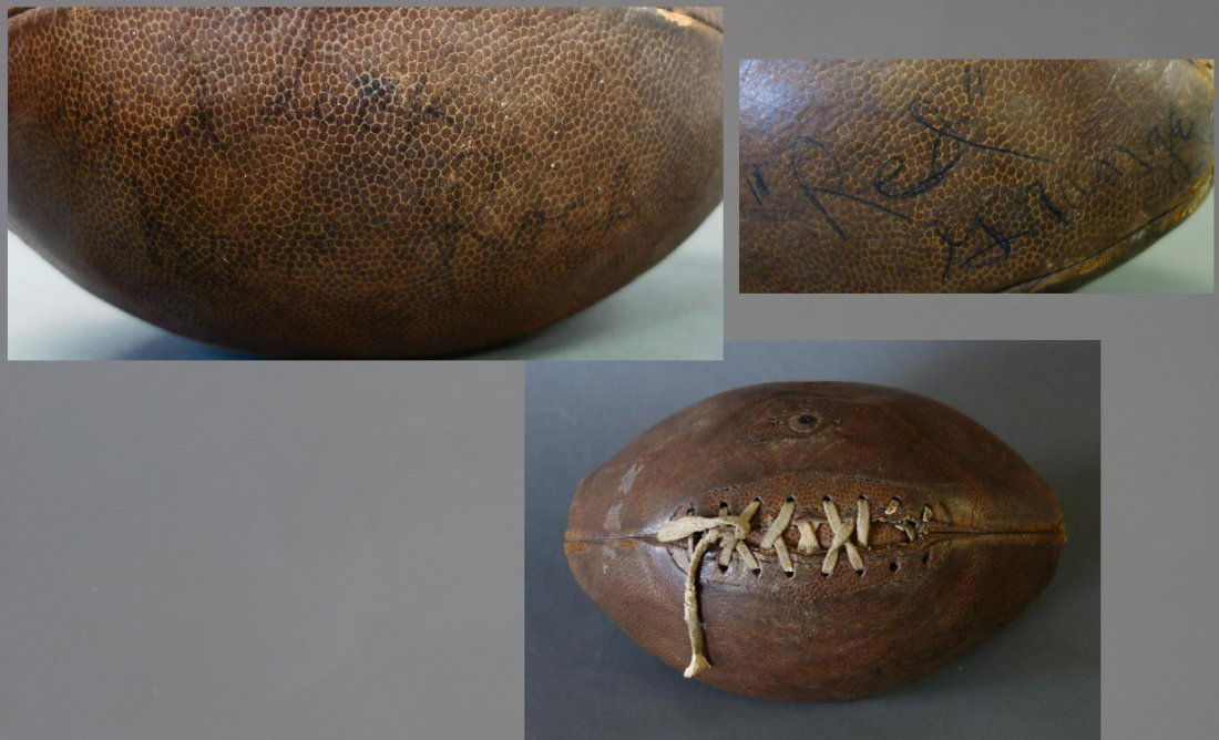 Rare Football, Signed Knute Rockne & Red Grange (1 of 7)