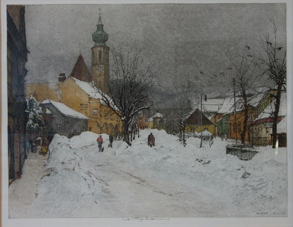 Luigi Kasimir (1881-1962) Grinzing in Winter (1 of 4)