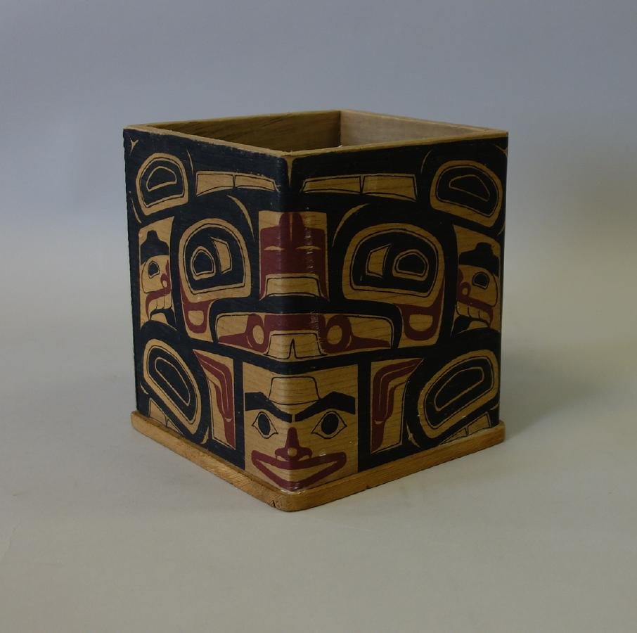 Northwest Coast Polychrome Bentwood Cedar Box (1 of 5)