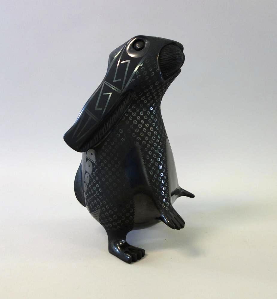 Nicolas Ortiz, Blackware Rabbit Olla Vase (1 of 4)