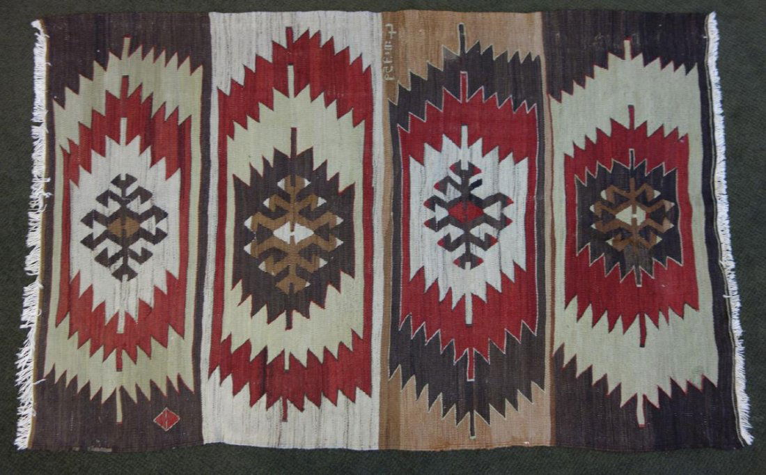 Wool Textile Rug, Native American Motif (1 of 3)