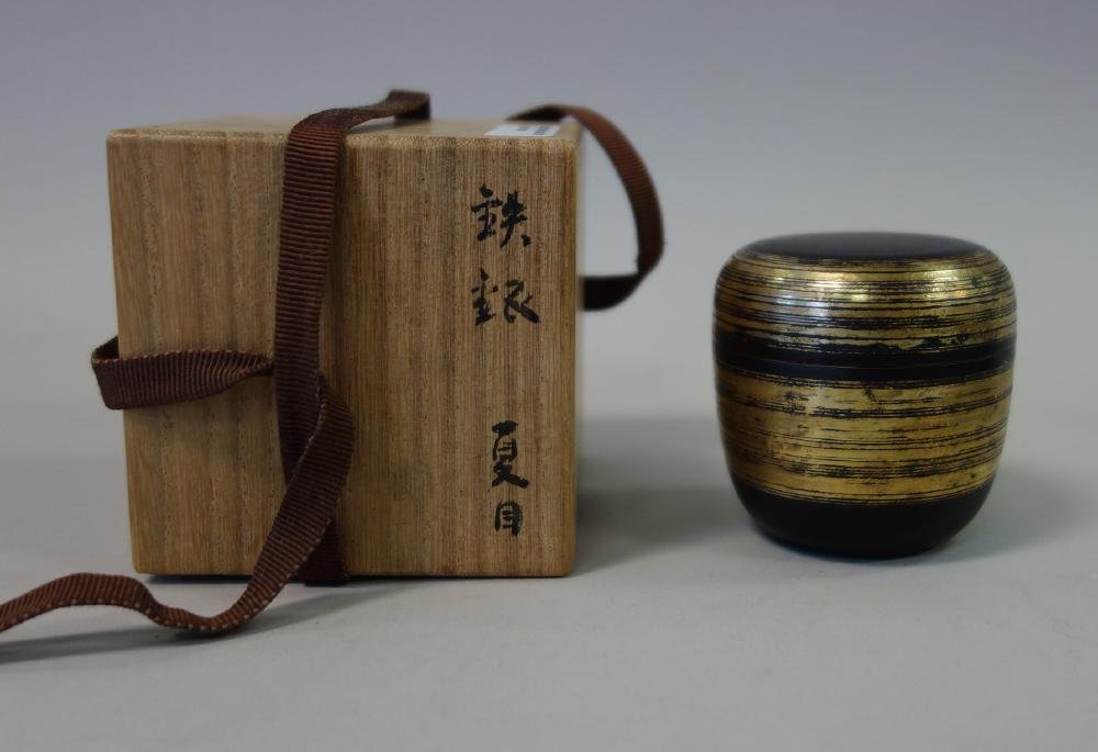 Sekiya Shiro Iron & Gold Natsume Tea Canister (1 of 4)