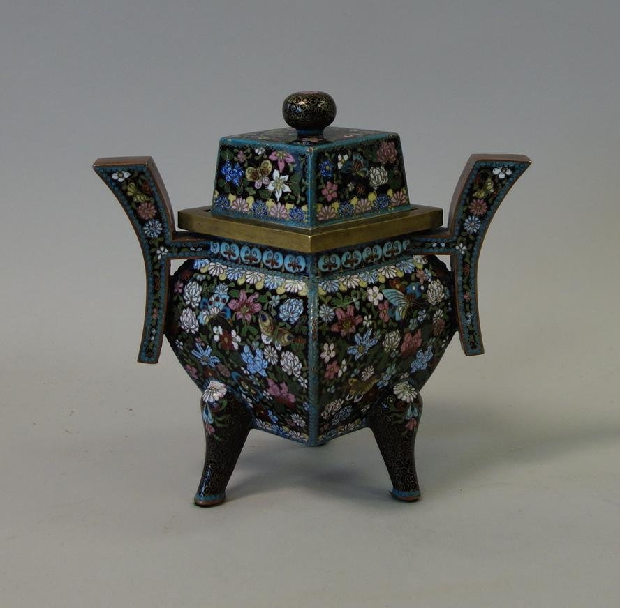 Fine Japanese Cloisonne Enamel Koro Censer (1 of 2)