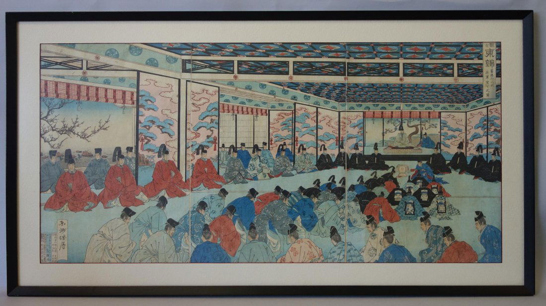 Tsukioka Yoshitoshi (1839-1892) Woodblock Triptych (1 of 6)