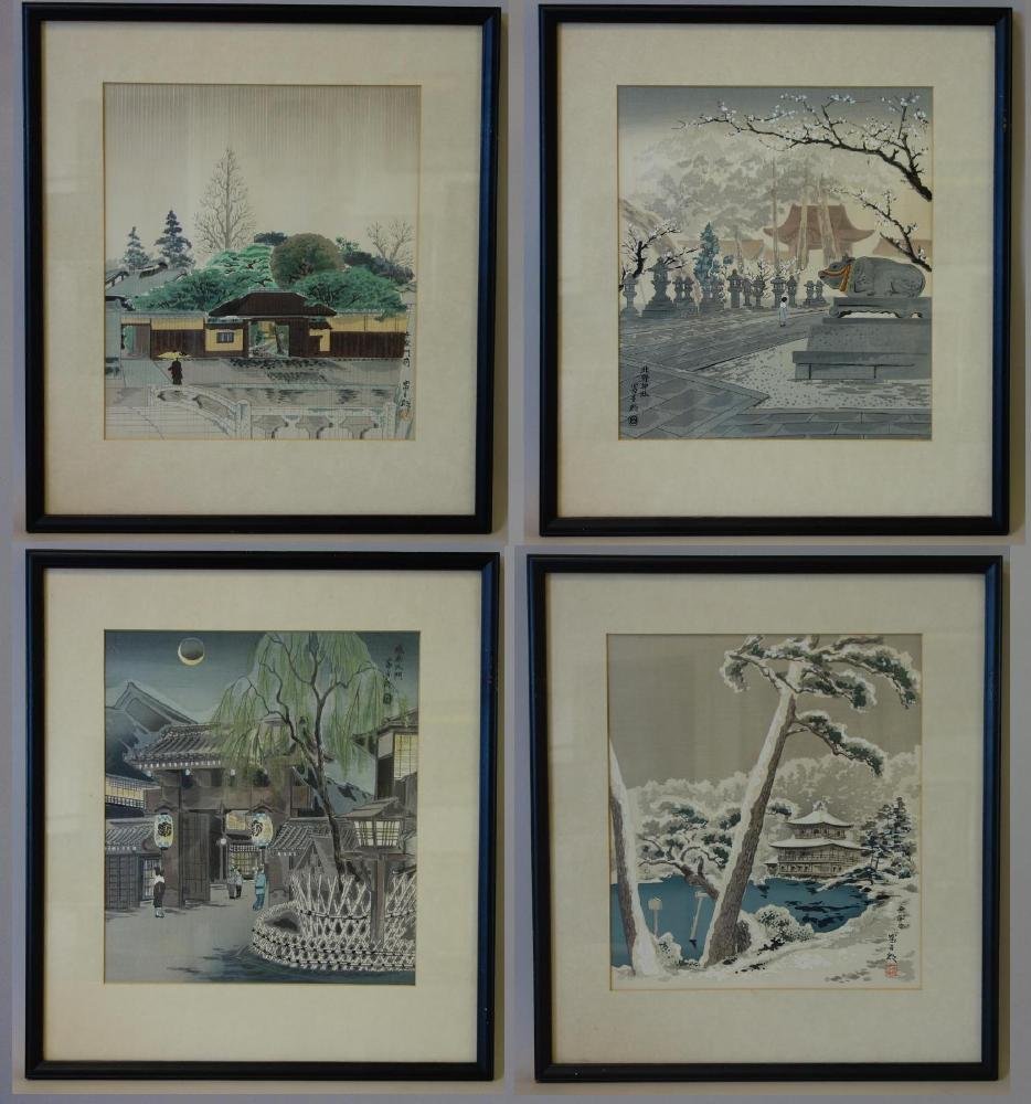 Tomikichiro Tokuriki Woodblocks, Set of 4  / Kyoto (1 of 5)