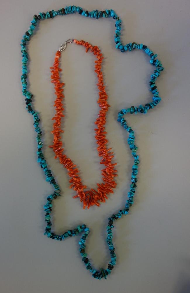 Coral and Turquoise Necklaces (1 of 1)
