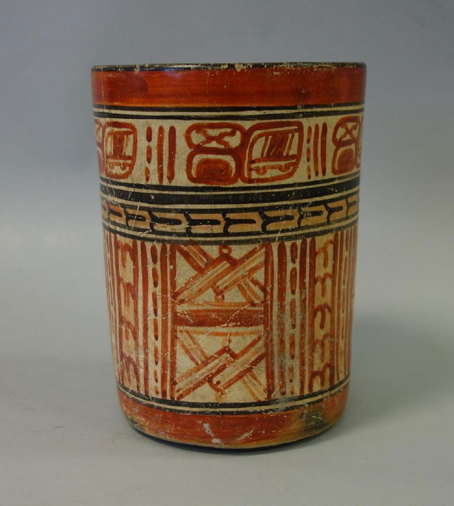Mayan Polychrome Cylinder Vessel, 550-950 AD (1 of 8)
