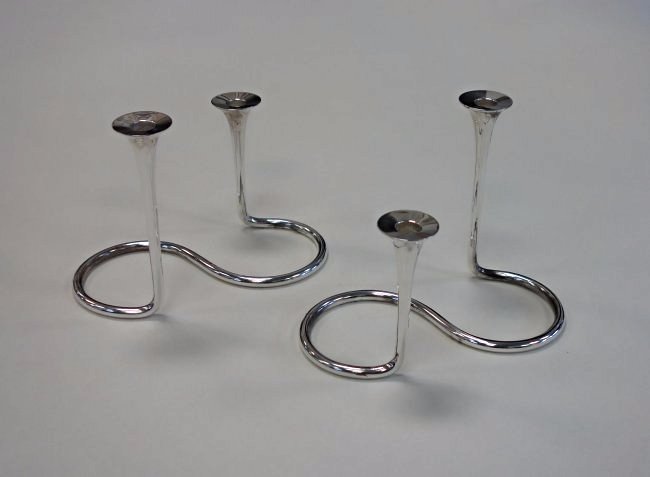 Anton Michelson Danish Sterling Candleholders Pair (1 of 1)