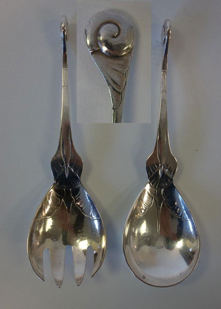 Georg Jensen Sterling Snail Pattern Servers (1 of 4)