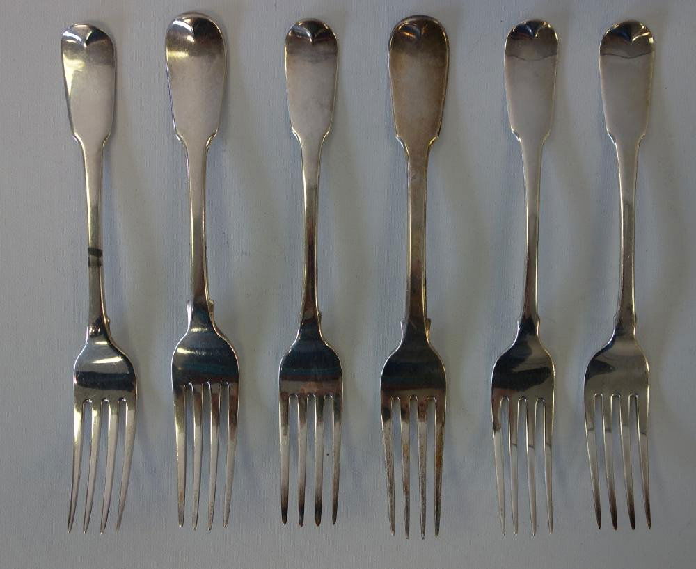Georgian English Sterling Forks, London, Set of 6 (1 of 1)