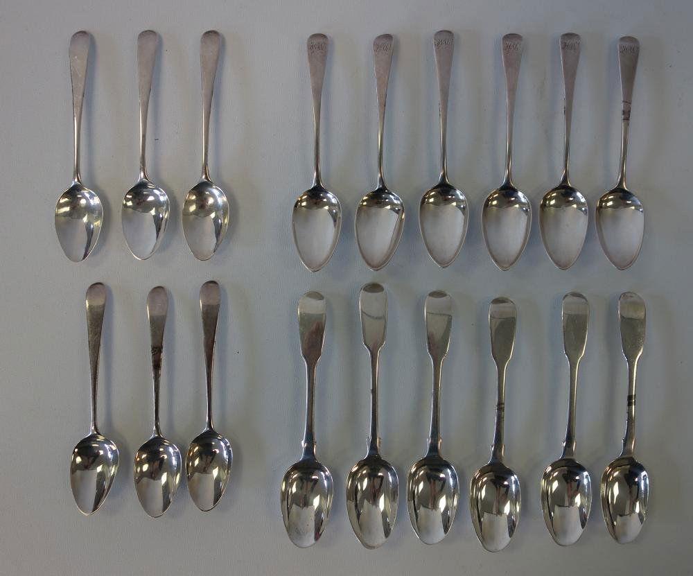 18 English Sterling Teaspoons & Coffee Spoons (1 of 1)