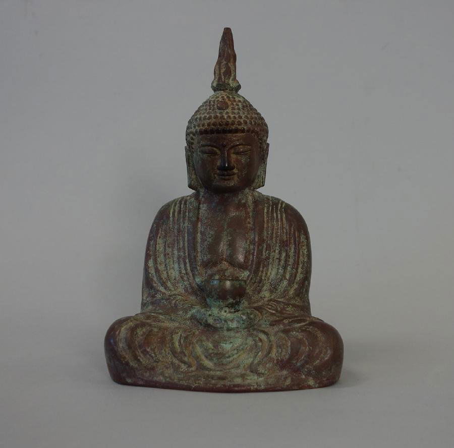 Bronze Figure of Serenity Buddha with Alms Bowl (1 of 4)