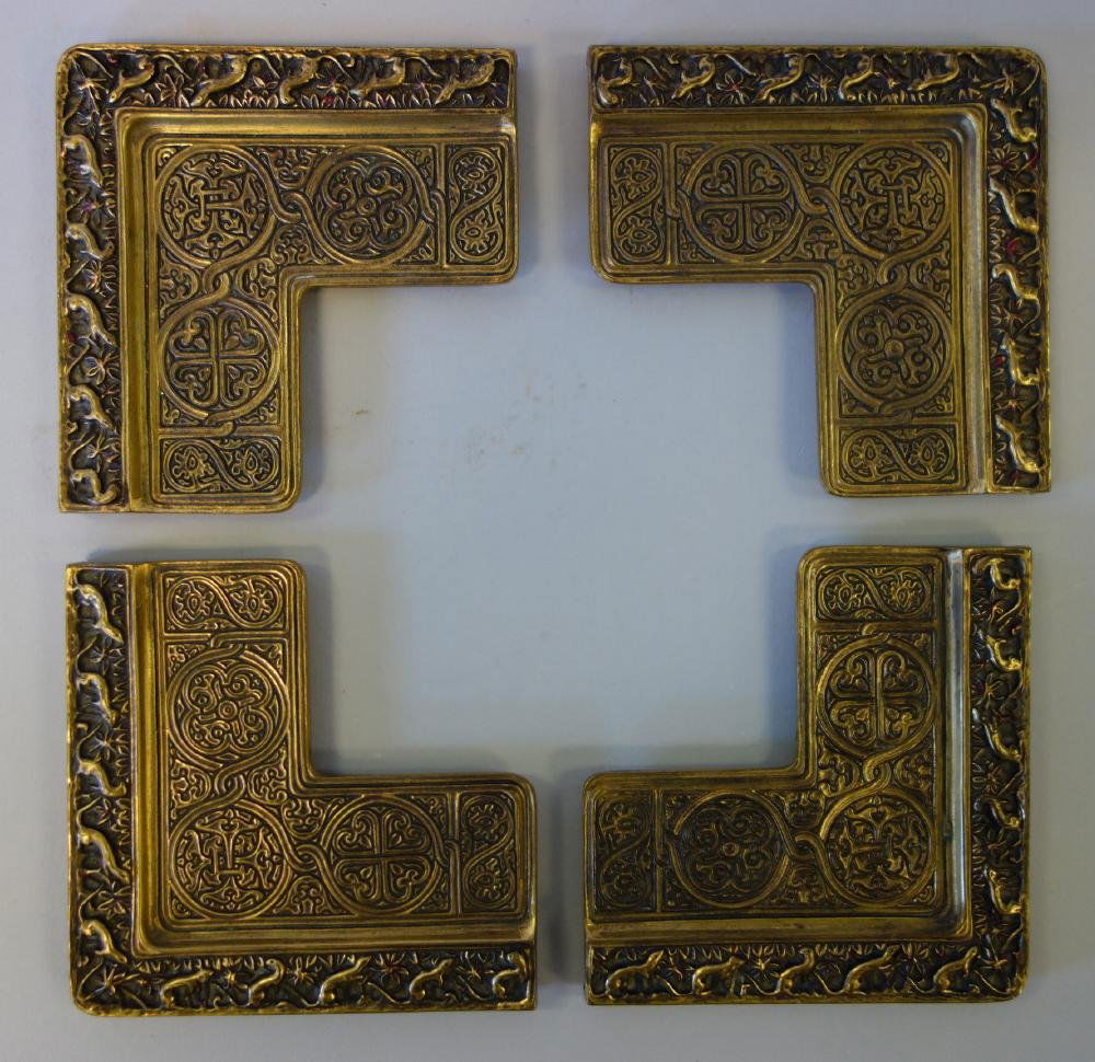 Tiffany Studios Gilt Bronze Venetian Blotter Crnrs (1 of 4)