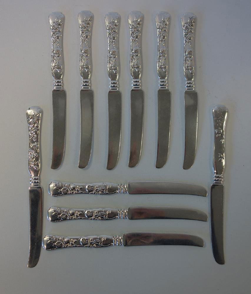 Tiffany Sterling Fruit Knives, Vine Pomegranate (1 of 3)