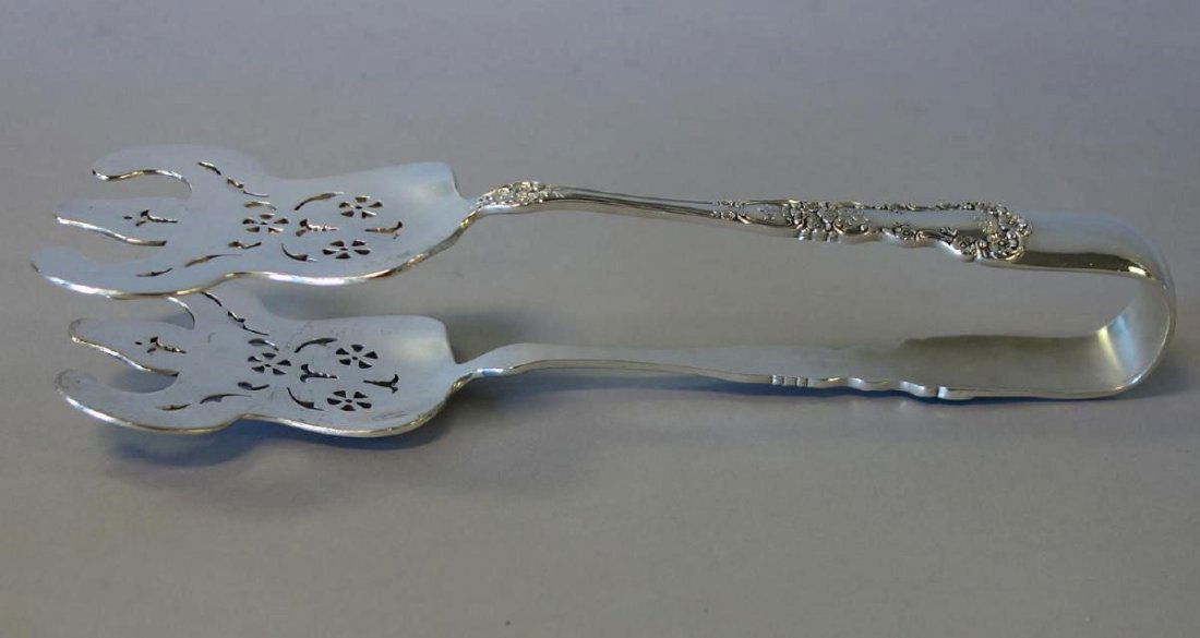 Gorham Sterling Asparagus Tongs, Buttercup Ptn (1 of 3)