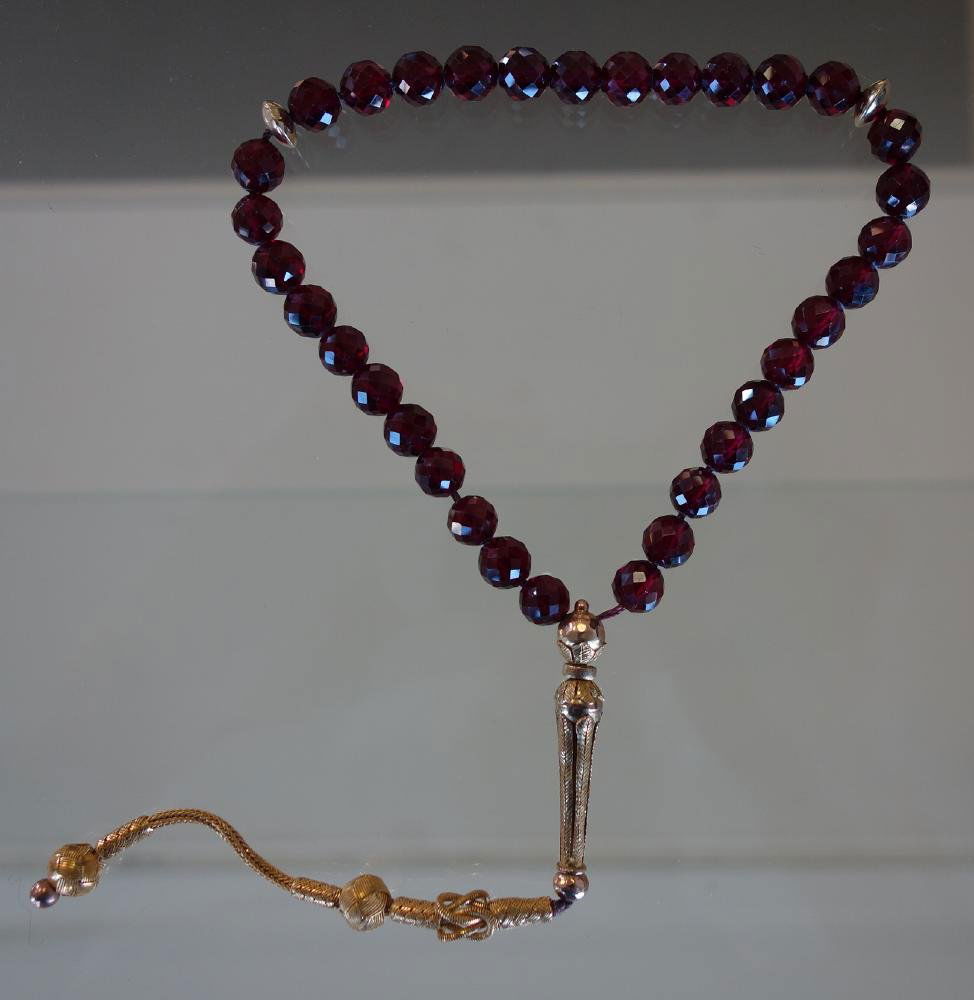 Islamic Faceted Ruby Prayer Beads, Misbaha (1 of 1)