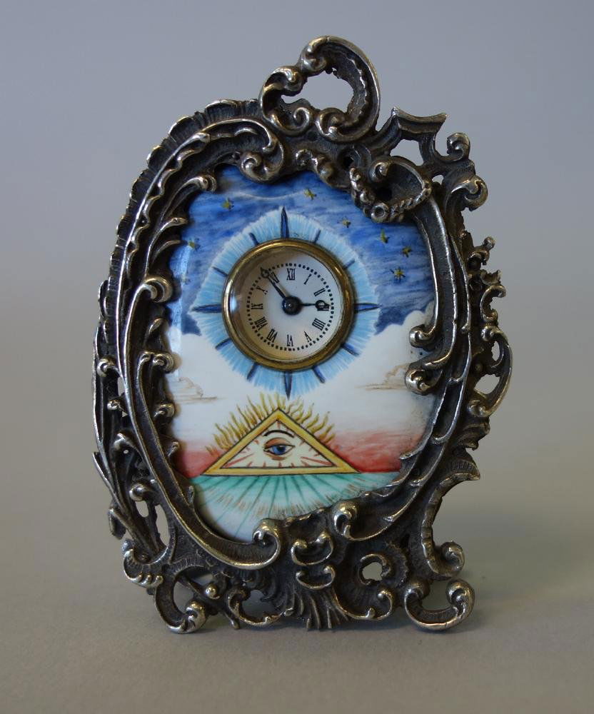 Eye of Providence Masonic Clock, H & E Rossel (1 of 3)