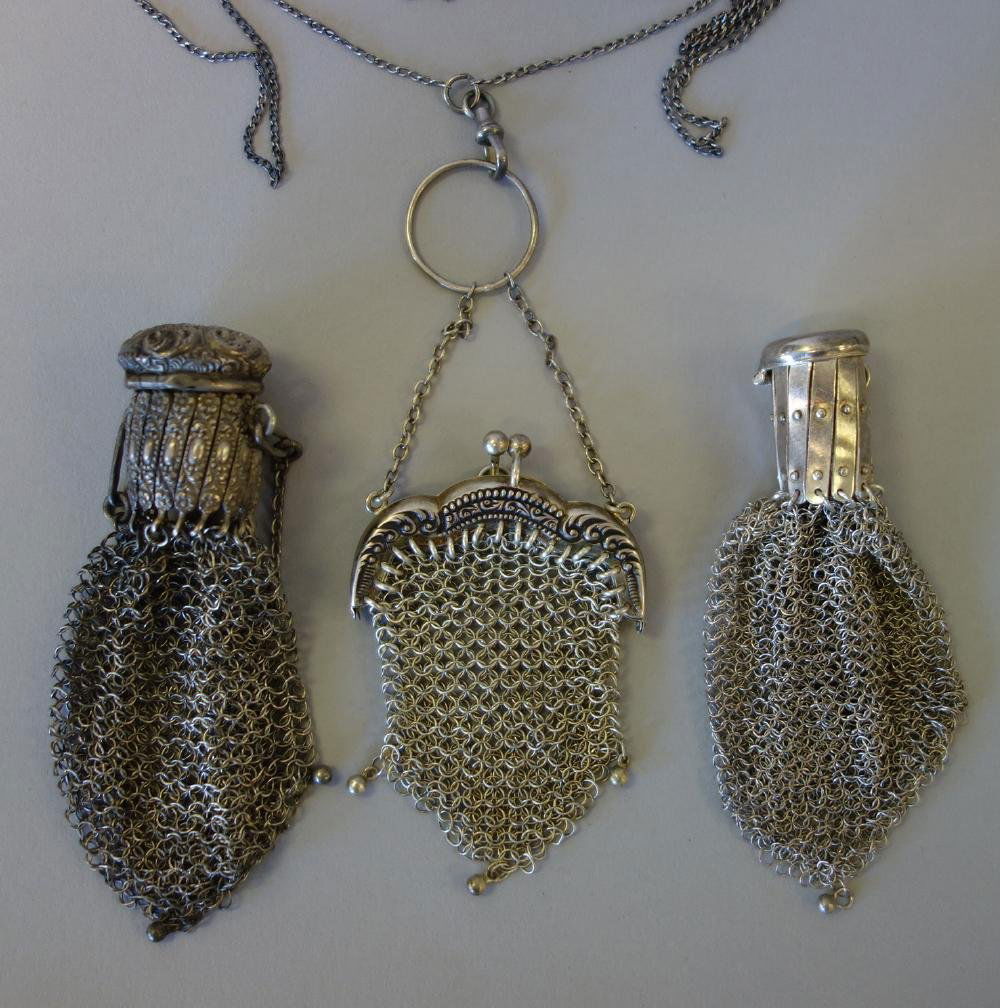 3 Victorian Sterling & Silver Mesh Coin Purses (1 of 4)