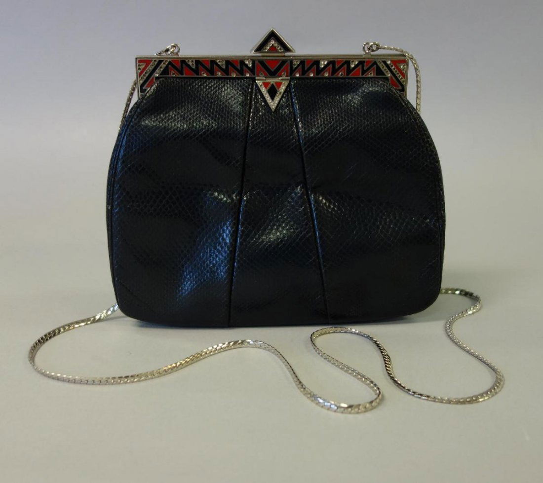Judith Leiber Snakeskin Handbag, Art Deco Style (1 of 2)